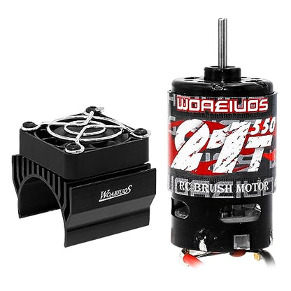 550 Brushed Motor 21T & Heatsink Combo for 1/10 RC Truck Car Traxxas 1/10 Slash Redcat ARRMA AXIAL HSP HPI Wltoys Kyosho HELION - size: 21T Motor&Heatsink Combo