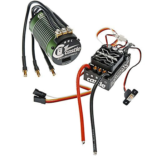 Castle Creations Mamba X, SENSORED, 25.2V WP ESC and 1512-1800KV SENSORED Combo, Black