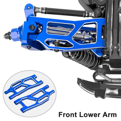 Aluminum 1/16 Suspension Arms Front Rear and Upper Lower Suspension Arms | for Traxxas 1/16 Mini XRT Monster Truck Upgrade, Blue - color: Blue