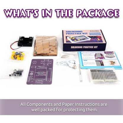 Basic Soldering Kit for Teaching, Soldering Practice Kit with Retro Classic Games, Soldering Projects for STEM Education, Electronic Kits for College High School Students Learning,Age14+ - color: Yellow Button (Purple Pcb)