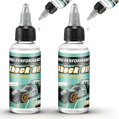 2 Bottles Racing Silicone Shock Oil 25WT 250CST | RC Car Shock Oil for Lubricating R/C Radio Controlled Cars and All Types of Vehicles, RC Shock Oil, Does Not Evaporate - style: 25wt 250cst