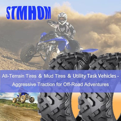 Set of 2 ATV Tires 25x10-12 All Terrain Tire, 25x10-12 Atv Tire 6PR Sand Mud Off-Road Tires, Tubeless - size: 25x10-12 6PR