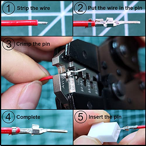 XH 2.54mm Connectors Socket Pin Header and Ribbon Cables Wires Kit Compatible with JST-XH Connector 2/3/4/5/6/7/8 Male Pin Housing