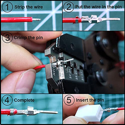 XH 2.54mm Connectors Socket Pin Header and Ribbon Cables Wires Kit Compatible with JST-XH Connector 2/3/4/5/6/7/8 Male Pin Housing
