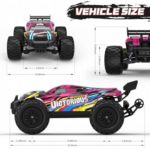 1:16 4WD Brushless rc Cars, 70+KM/H(Peak) High Speed Remote Car, RC Trucks 4X4 Offroad with 3000mAh Batteries, Boys RC Truggy Toys Back-to-School Season and Birthday Gifts for Youth Aged 14+ - color: Brushless Rc Cars-pink