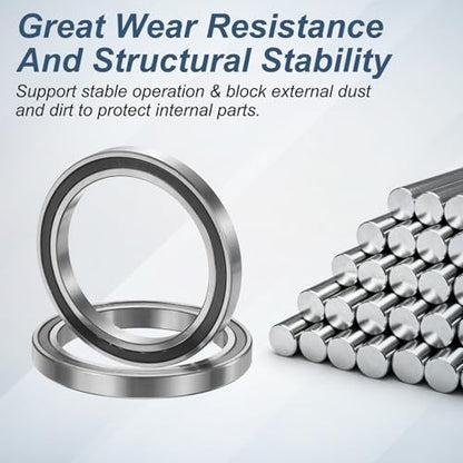 uxcell 8Pcs 6805 2RS 25mmx37mmx7mm Deep Groove Ball Bearings, Double Rubber Shielded Bearing Steel ABEC5 High Performance for Industrial Machinery Precision Transmission, Black - size: 6805 2RS 25mmx37mmx7mm