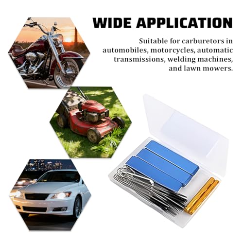 Car Carburetor Cleaner Kit, Carbon Dirt Torch Tip Cleaner Set with 15 Nylon Brushes 30 Cleaning Needles 1 Hex Wrench, Carb Carburetor Clean Tool, Suitable for Carb Spray Gun