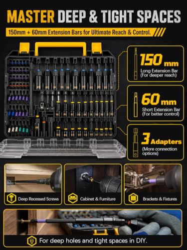 80-Piece Magnetic Impact Nut Driver Set, Metric & SAE Adapters | CR-V Metric & SAE Sockets, S2 Power Bits, Universal Socket, Wing Nut Driver, Bit Holder, Bit Holder Nut Drivers Bit Set