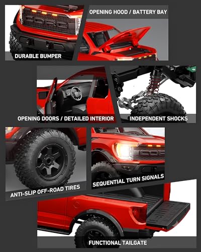 ARRIS CORC 1/12 RC Crawler Truck 4WD with 2-Speed Transmission RTR | All Metal Gears, LED Lights, Off-Road Pickup Design, Hobby Grade Trail Performance