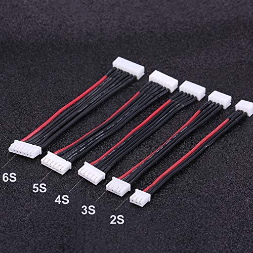 5Pcs Set Balance Connector Male Plug Extension Cable,Lipo Balance Extension Cable Silicone Wire Balance Leads Extension Cable for 2S 3S 4S 5S 6S