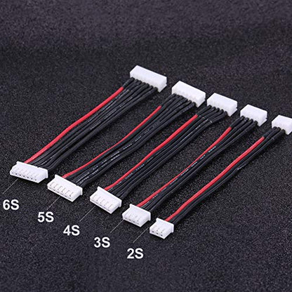 5Pcs Set Balance Connector Male Plug Extension Cable,Lipo Balance Extension Cable Silicone Wire Balance Leads Extension Cable for 2S 3S 4S 5S 6S