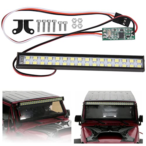 Pilipane 32pcs Lamp Beads RC Car Roof Lamp, RC Crawler Light Bar Roof Lamp Kit and Universal LED Light Bar Accessory Model car Parts, LED Light Bar Kit （ 3.9 x 0.5 x 0.5in）