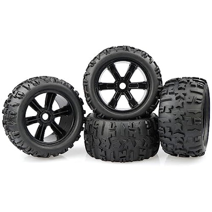 Aimrock 17mm Hex Wheels and Tires RC Truck Tire and Rims w/Foam Inserts for 1/8 Kraton 1/10 Maxx E-Revo, 4PCS
