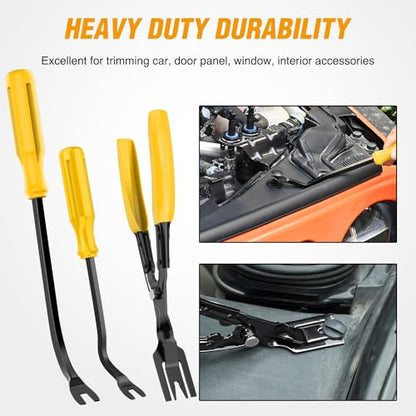 GOOACC 330Pcs Trim Removal Tool Auto Push Pin Bumper Retainer Clip Set | Fastener Terminal Remover Tool Adhesive Cable Clips Kit Car Panel Radio Removal Auto Clip Pliers Yellow - color: Yellow