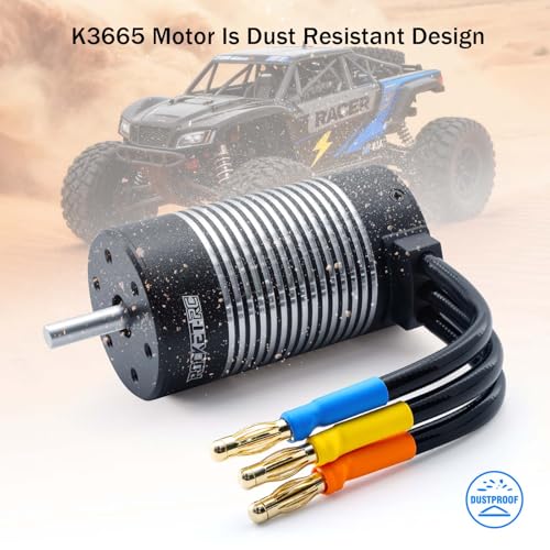 SurpassHobby 3665 3100KV Brushless Motor Ip67 Waterproof 4-Pole Design Motor for 1/8 1/10 RC Electric Racing Car Buggy - size: 3100kv