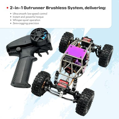 furitek Limited Edition Titan Buggy 18 – RTR Titanium Purple Edition w/Active Pro 4WS & Micro Tesla DigiBoard - Remote Control Car RC Cars for Adults (Purple) - color: Purple