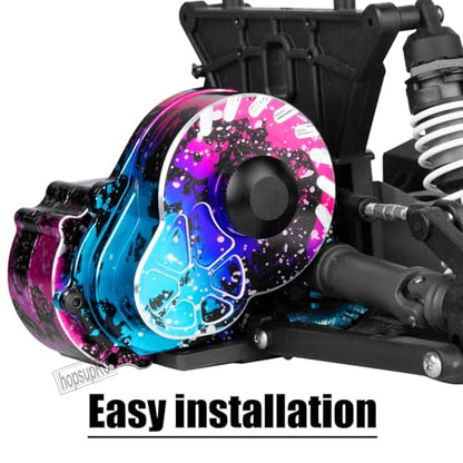 Metal Magnum 272R Assembled Transmission Upgrades Part for 1/10 Slash/Rustler/Stampede/Bandit 2WD VXL,Gearbox Transmission Bundle with Tooth Spur Gear Hops Up. #9495 Pink&Blue - color: Pink&blue(for 1/10)