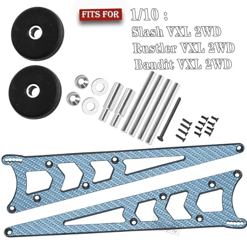 RC Carbon Adjustable Wheelie Bar Kit Tail Wheel Head up Wheel Upgrades Part for 1/10 Slash,Rustler,Bandit,Stampede VXL 2WD,Carbon Adjustable Wheelie Bar w/Mount Hops Up,Navy Blue - color: Navy Blue（upgrades Part）