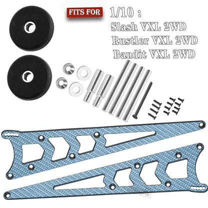 RC Carbon Adjustable Wheelie Bar Kit Tail Wheel Head up Wheel Upgrades Part for 1/10 Slash,Rustler,Bandit,Stampede VXL 2WD,Carbon Adjustable Wheelie Bar w/Mount Hops Up,Navy Blue - color: Navy Blue（upgrades Part）