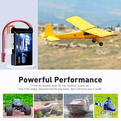 Zeee 3S 450mAh Lipo Battery 11.1V 50C RC Battery with JST Plug for FPV Drone Quadcopter UAV Racing Helicopter Airplane RC Boat RC Car RC Models(4 Pack)