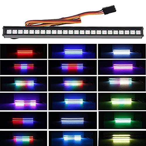 GLOBACT RC Light Bar 155mm 24 Beads for TRX4 TRX6 SCX10 1/10 RC Crawler | 1/10 Roof Lamp with 20 Modes