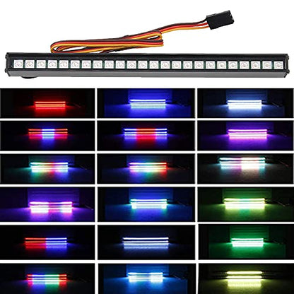 GLOBACT RC Light Bar 155mm 24 Beads for TRX4 TRX6 SCX10 1/10 RC Crawler | 1/10 Roof Lamp with 20 Modes