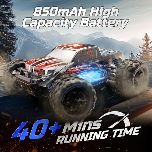 DEERC 9300E Remote Control Car High Speed RC Cars for Kids Adults 1:16 Scale 40 KM/H 4WD Off Road Monster Trucks,2.4GHz All Terrain Toy Trucks with 2 Rechargeable Battery