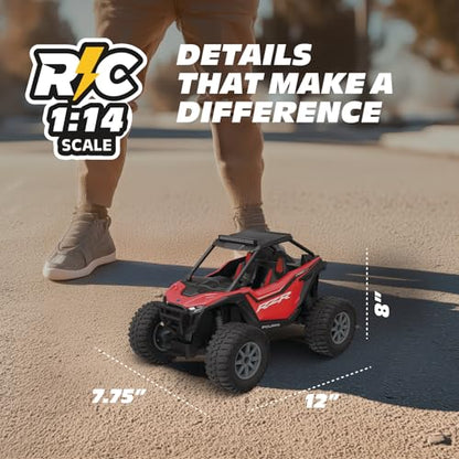 Polaris RZR Remote Control UTV – 1:14 Scale 2WD RC Car, Officially Licensed Polaris RZR, Full-Function 2.4GHz Radio Control, USB Rechargeable, Ready to Run, Red - color: Red