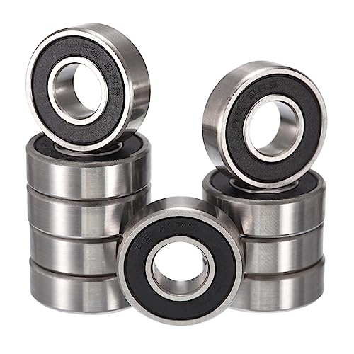 R6-2RS Deep Groove Ball Bearings, ID 3/8" x OD 7/8" x Width 9/32" Double Rubber Sealed Ball Bearing Pre-Lubricated Chrome Steel Z2 Lever 10pcs - size: R6-2RS 3/8"x7/8"x9/32"