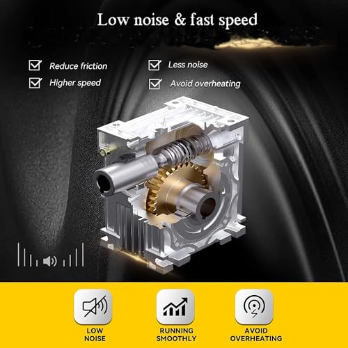 NMRV040 Worm Gear Gearbox Ratio 15:1,18mm Output Shaft,RV40 NMRV-040 Metal Gearheads Worm Gear Reducer for Nema34 Stepper Motor/Servo Motor