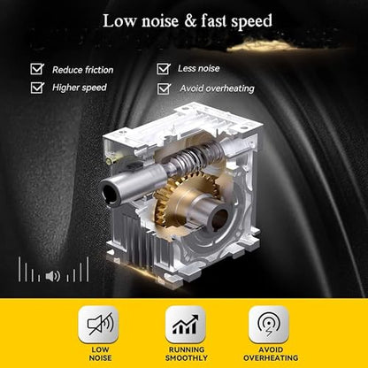 NMRV040 Worm Gear Gearbox Ratio 15:1,18mm Output Shaft,RV40 NMRV-040 Metal Gearheads Worm Gear Reducer for Nema34 Stepper Motor/Servo Motor