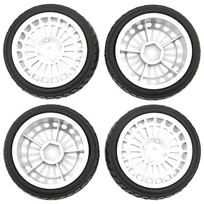 OD2.75'' Nylon 12mm Hex Hub Wheel Rims & Rubber Tires Compatible with HSP Tamiya HPI Traxxas 1/10 1/12 On-Road Car,WLtoys 144001 A959 124018 LaTrax RC Buggy (White) - color: White