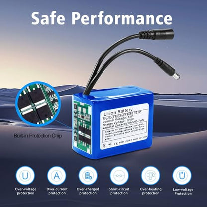 12V 6000mAh Rechargeable Lithium-Ion Battery Pack with Charger - Long-Lasting Power for RC Cars Drones LED Lights CCTV Cameras Robotics DIY Electronics - size: 1 PACK