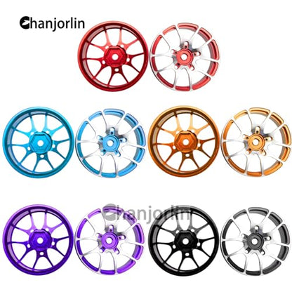 1/10 RC On Road Drift Wheels Rims Hex 12mm Metal Rally Racing Hubs for 1:10 Scale Touring Street Car Tires Tyres Tamiya TT01 TT02 HSP 2S 3S Brushless HPI KYOSHO XV02 XV01 4PCS (Red) - color: Red