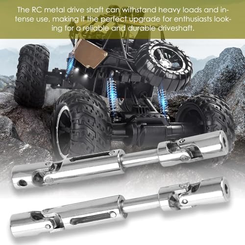 RC Car Drive Shaft, 2 Pcs Metal Universal RC Drive Shaft for WPL 1/16 Scale RC Military Truck RC Model Upgrade Parts Accessories