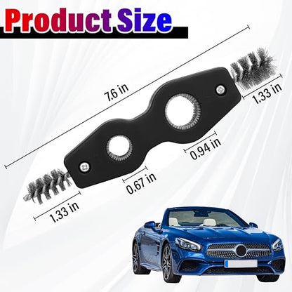 Car Battery Terminal Cleaning Brush,4 in 1 Auto Battery Cleaner (Black) | Anti-Rust Battery Terminals Machine Parts Cleaning Tool with Steel Wire for Plumbing Installation Soldering Brazing - color: Black