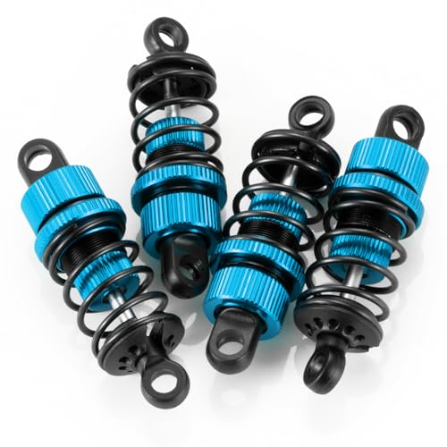 4Pcs JGGZONE 1:10 52mm RC Oil Filled Shock Absorbers Assembled Kit Compatible with Tamiya TT-01 TT-02 M03 M04 M05 M06 1:10 On Road Car Upgrades Replace Parts (Blue, 52MM) - color: Blue, size: 52MM