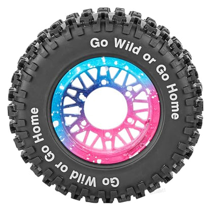 RC Wheels Tires Truck Tires 12mm/14mm/17mm Hex for 1/10 Slash 4×4 4WD 2WD/Axia1/Arrm a Senton/Redca t/Rc4w d,w/RC Wheels Hex Detachable Replace Running on Off-Road Tires,Colorful - color: Colorful- (Wheel Tires)