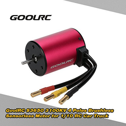 GoolRC Original S3650 3100KV 4 Poles Brushless Sensorless Motor for 1/10 RC Car Truck