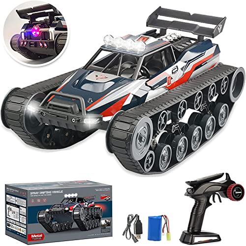 GoolRC RC Tank Car, 1/12 Scale 2.4GHz Remote Control Tank, 360?Rotating Off-Road RC Crawler Military Vehicle with Rechargeable Battery Gifts for Adults Teens (Red) - color: Red