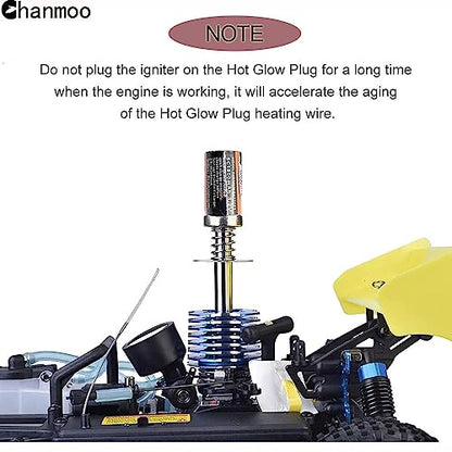 Nitro Engine Glow Plug Igniter Starter Tool Combo with Fuel Bottle & Repair Wrench Screwdriver Kit, Portable RC Starting Tools for 1/8 1/10 RC Crawler Truck Car Redcat HSP Traxxas Axial Kyosho