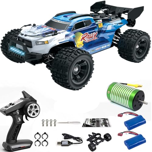 High Speed Brushless RC Truck 50KM/H RTR 1:18 Scale 4WD Monster Truck for Beginners and Adults All Terrain Off-Road Waterproof 2.4GHZ Hobby Grade RC Car (18101PRO-Blue) - style: 101 Pro-Blue