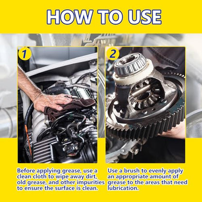 AstraVox White Lithium Grease, 1oz Multi-Purpose Garage Door Lubricant | with Brush for Hinges, Bearings, Gears, Automotive, Marine, Industrial, and Household Use, Waterproof & Heat-resistant (1pcs)