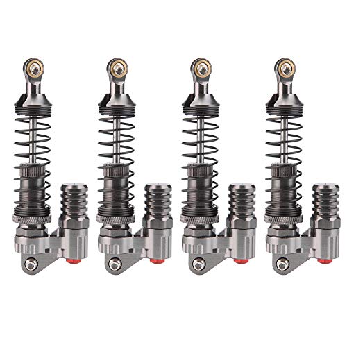 FOSA 4Pcs RC Shock Absorbers, Aluminum Alloy High Strength Springs Shocks Set Damper with 2 Bags of Screws For Axial / SCX10 / D90 / For -4 RC Crawler Car