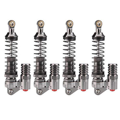 FOSA 4Pcs RC Shock Absorbers, Aluminum Alloy High Strength Springs Shocks Set Damper with 2 Bags of Screws For Axial / SCX10 / D90 / For -4 RC Crawler Car