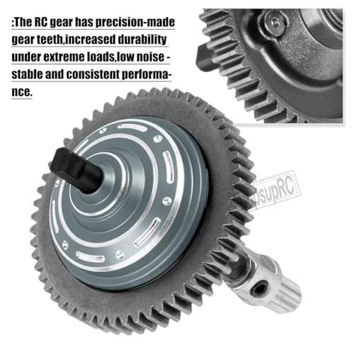 54T Main Gear&Differential Case Upgrades Part for 1/10 Slash/Rustler/Stampede/Hoss 4X4(VXL),Slash 4WD(Platinum/Ultimate),Metal Slipper Clutch Eliminator Differential Locker Gear.Titanium - color: Titanium(54t)