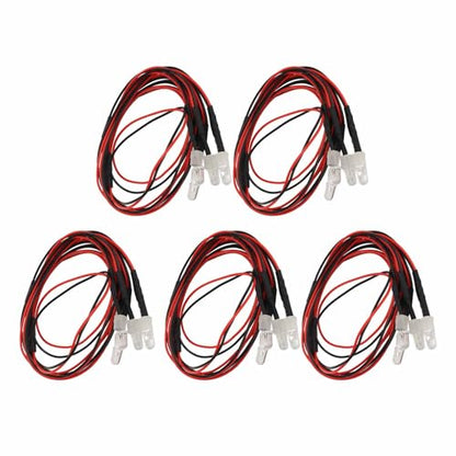 RC Car Lights Kit Premium Silicone Wire LED Lights for Traxxas Hsp Redcat Tamiya Axial 7.4V 5mm 2 Blue 2 Green 5PCS