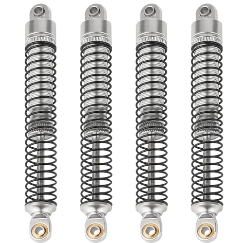 4PCS 53mm/59mm/65mm/78mm Aluminum Shocks Absorbers Oil Threaded Damper for 1/18 RC Crawler TRX4M TRX-4M Bronco Defender K10 Upgrade Parts (78mm-silver) - color: 78mm-silver