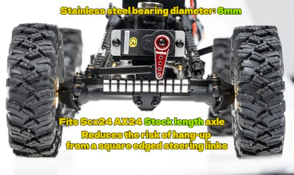 RampCrab Bearing Steering Link for SCX24 & AX24 Stock Length - color: 1 Set, size: Stock length (0mm)