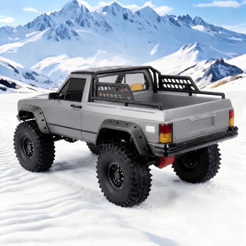 1/10 RC Crawler Hard Body Shell, Nardo Gray, 313mm Wheelbase | Pre-painted hard plastic pickup shell for SCX10 and TRX4; includes interior, grille, mirrors, fenders and mounting hardware - color: Pickup - Nardo Gray